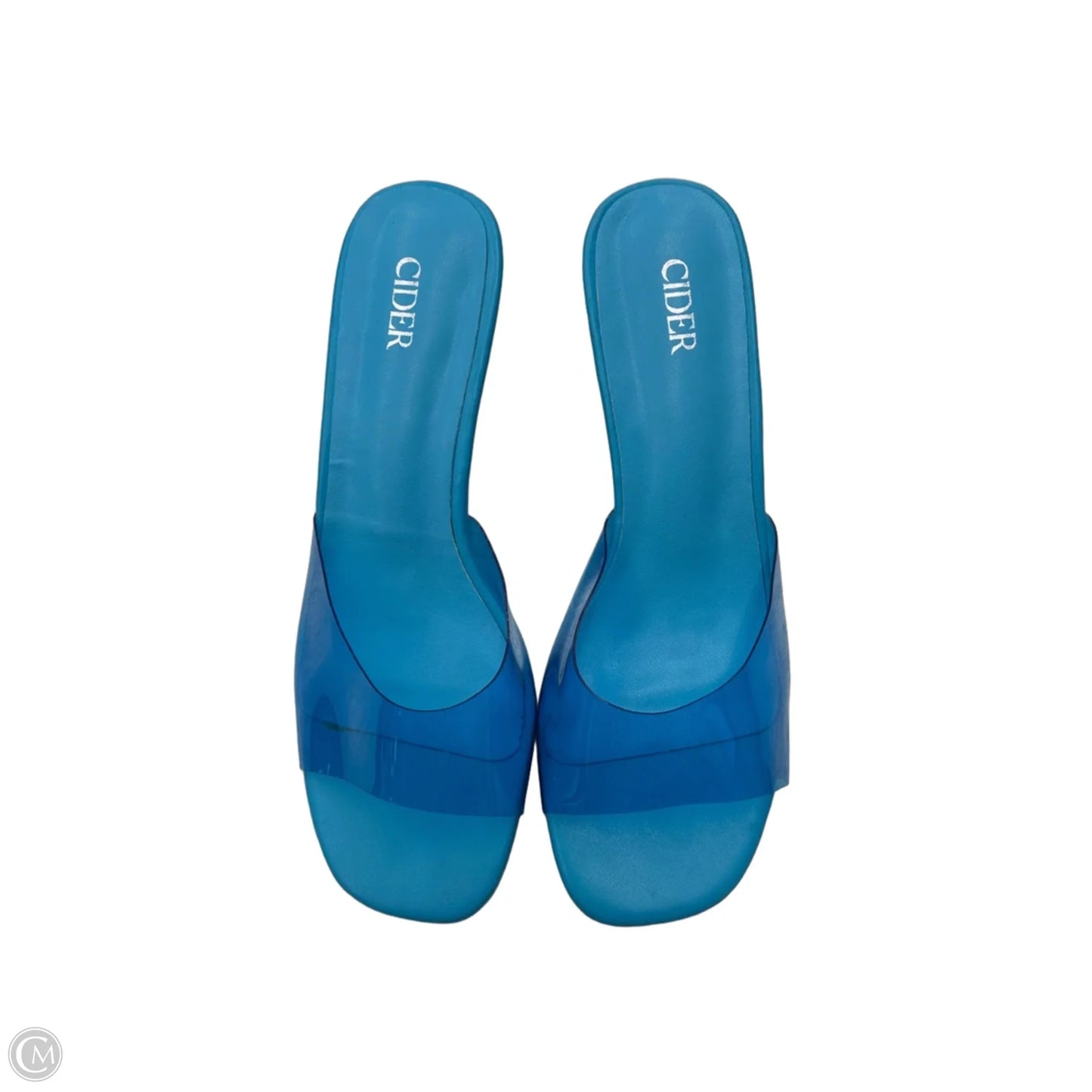 Sandals Heels Block By Cider In Blue, Size: 6.5