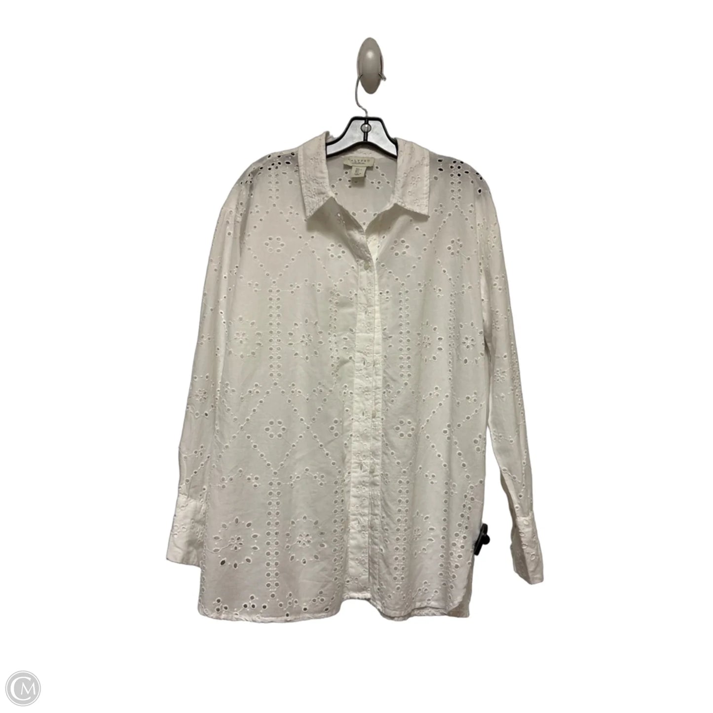 Top Long Sleeve By Calypso St Barth In White, Size: L