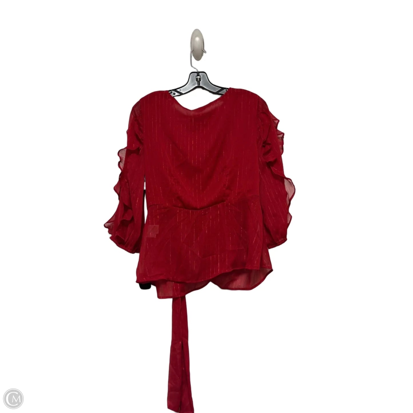 Top Long Sleeve By New York And Co In Red, Size: S