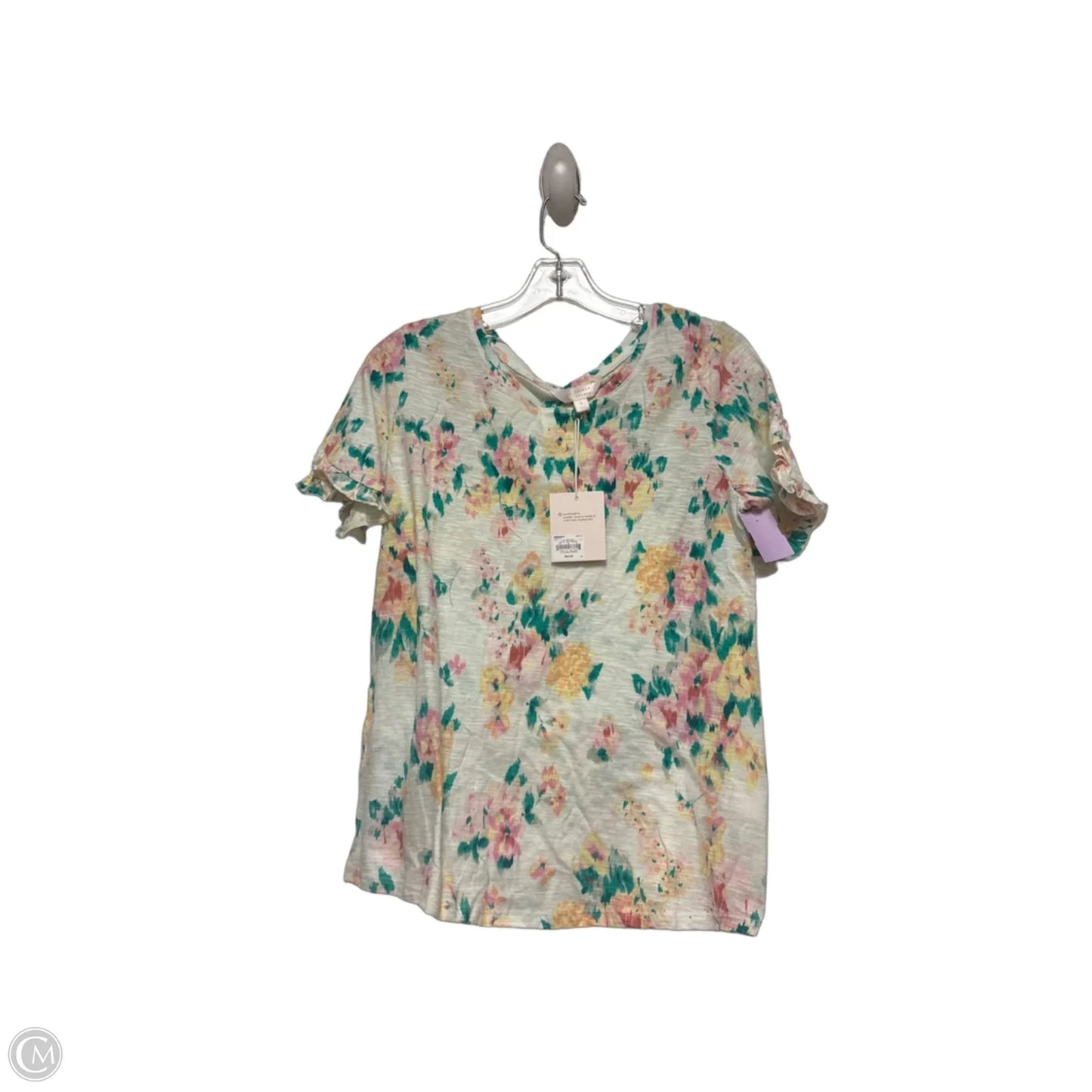 Top Short Sleeve Basic By Lc Lauren Conrad In Floral Print, Size: S