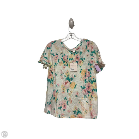 Top Short Sleeve Basic By Lc Lauren Conrad In Floral Print, Size: S