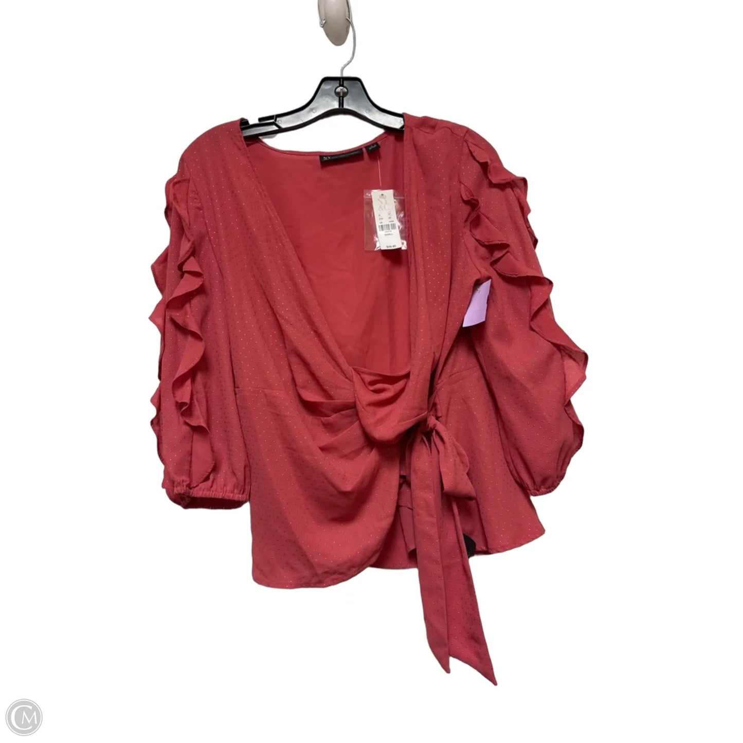 Top Long Sleeve By New York And Co In Gold & Pink, Size: S