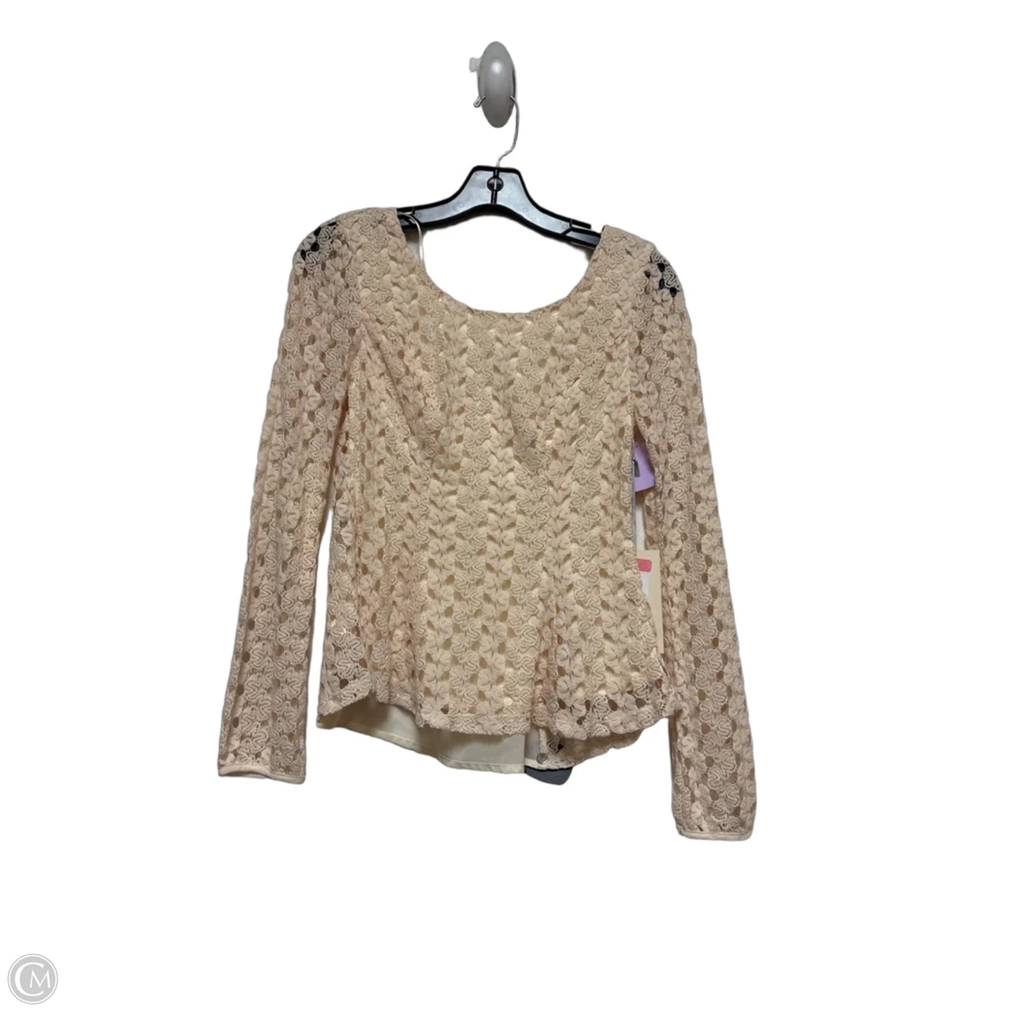 Top Long Sleeve By Double Zero In Cream, Size: S