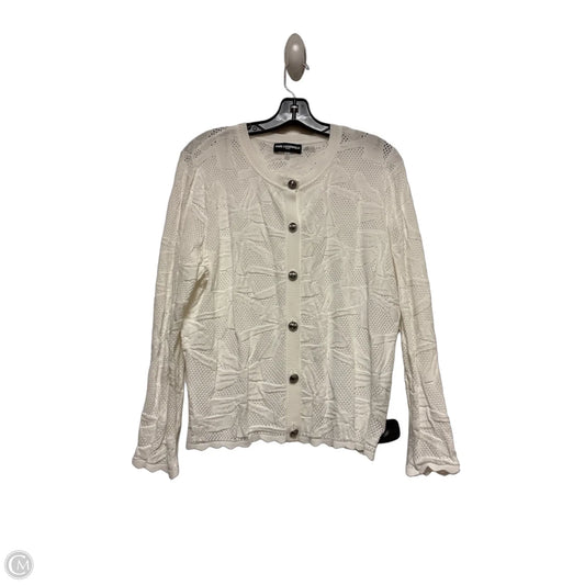 Cardigan Designer By Karl Lagerfeld In White, Size: L