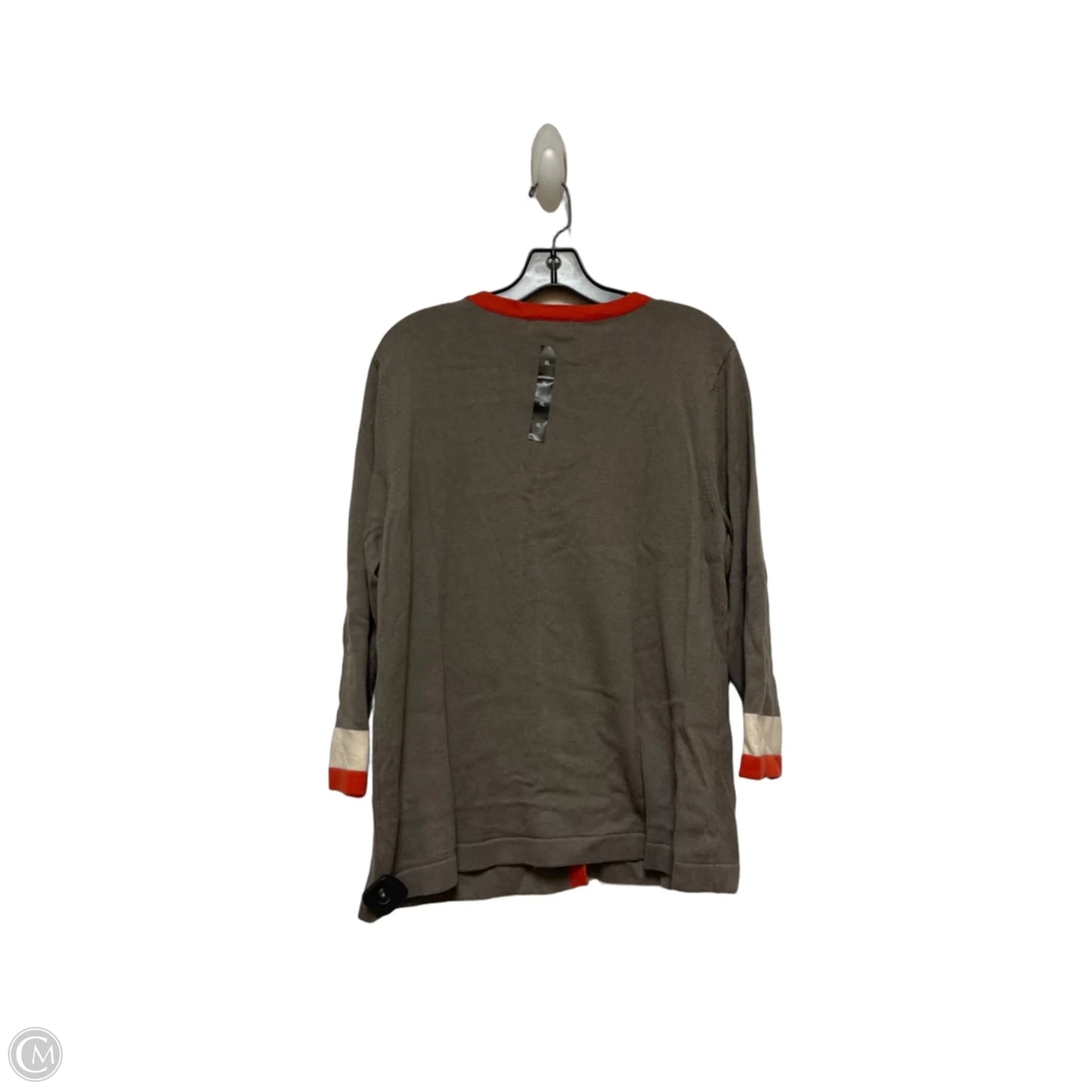 Cardigan By Banana Republic In Grey & Orange, Size: Xl