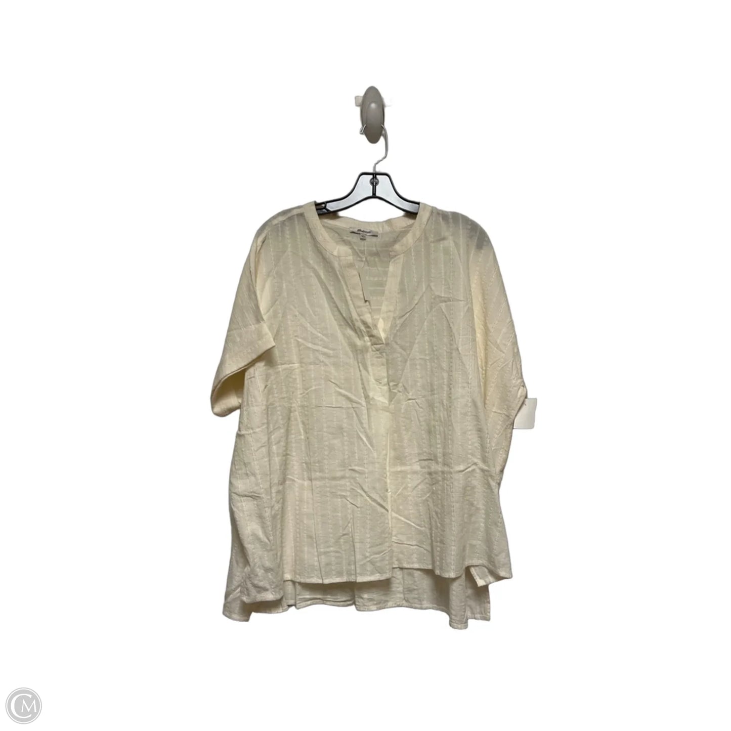 Top Short Sleeve By Madewell In Ivory, Size: 2x