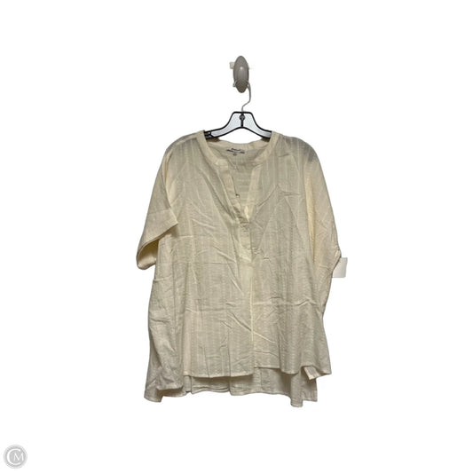 Top Short Sleeve By Madewell In Ivory, Size: 2x