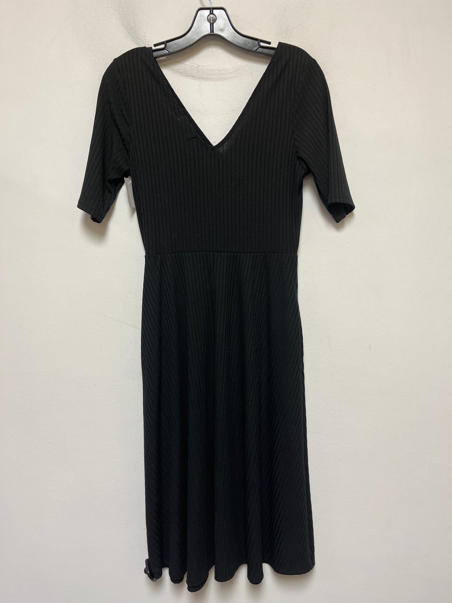 Black Dress Casual Midi Socialite, Size M