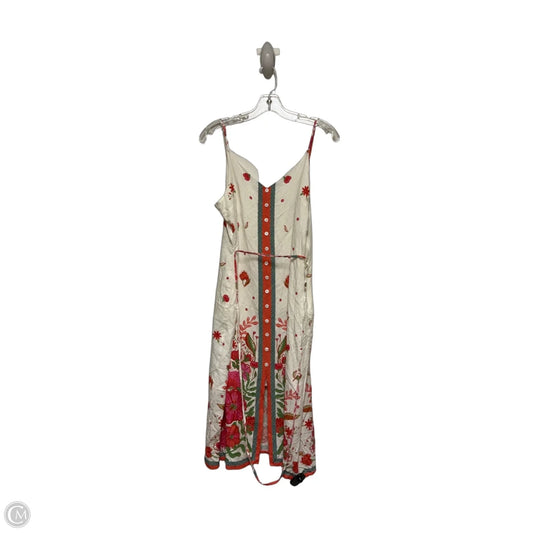 Dress Casual Midi By Skies Are Blue In Red & White, Size: L