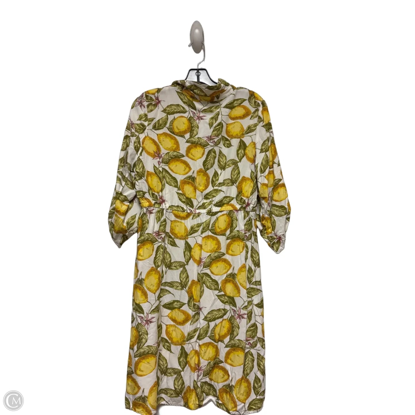 Dress Casual Short By Clothes Mentor In White & Yellow, Size: L