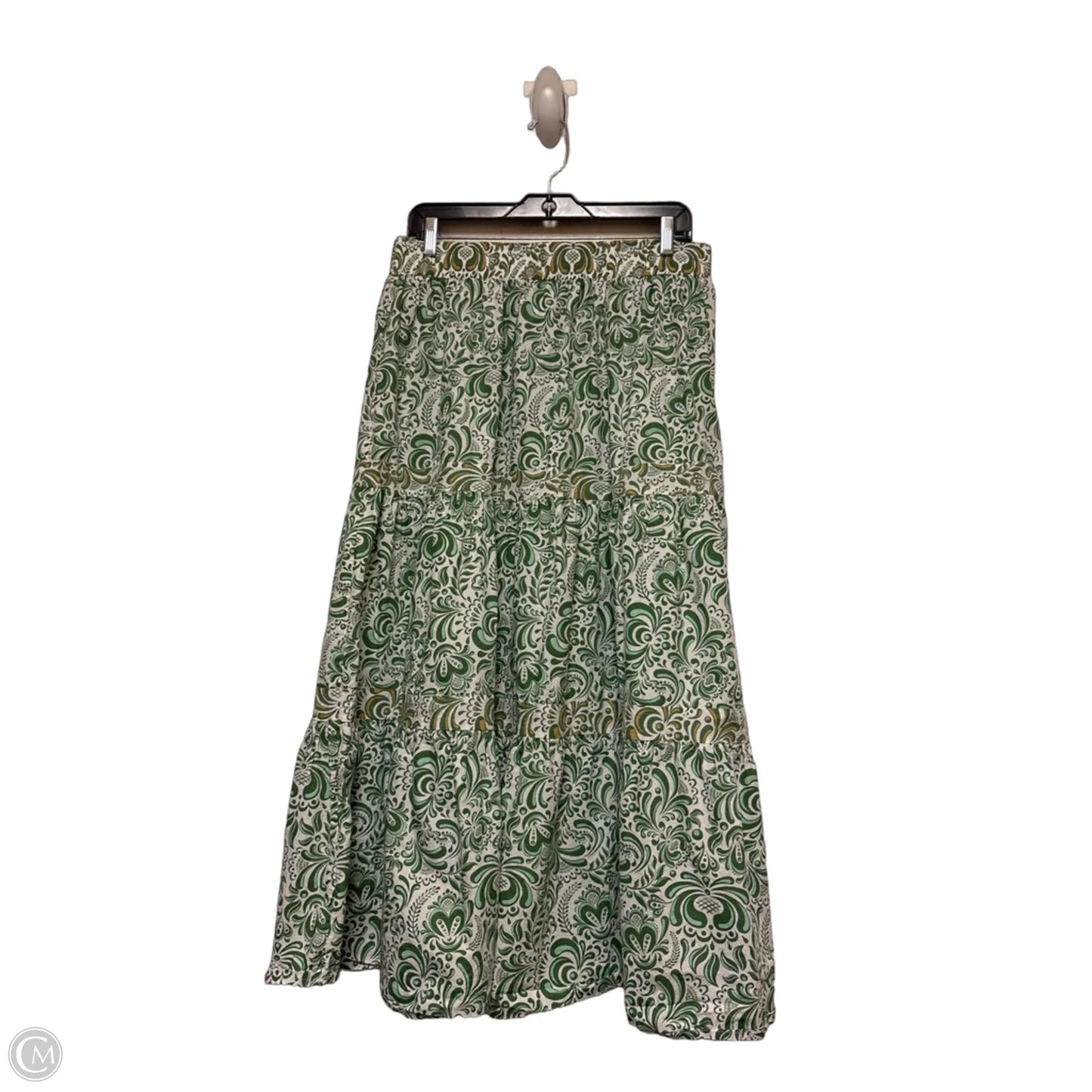 Skirt Maxi By Clothes Mentor In Green & White, Size: 14