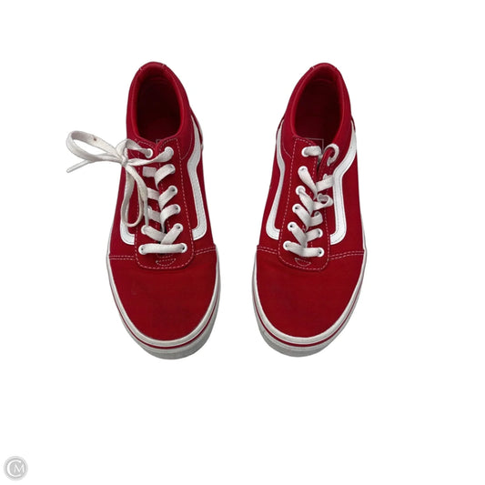 Shoes Sneakers By Vans In Red & White, Size: 5.5