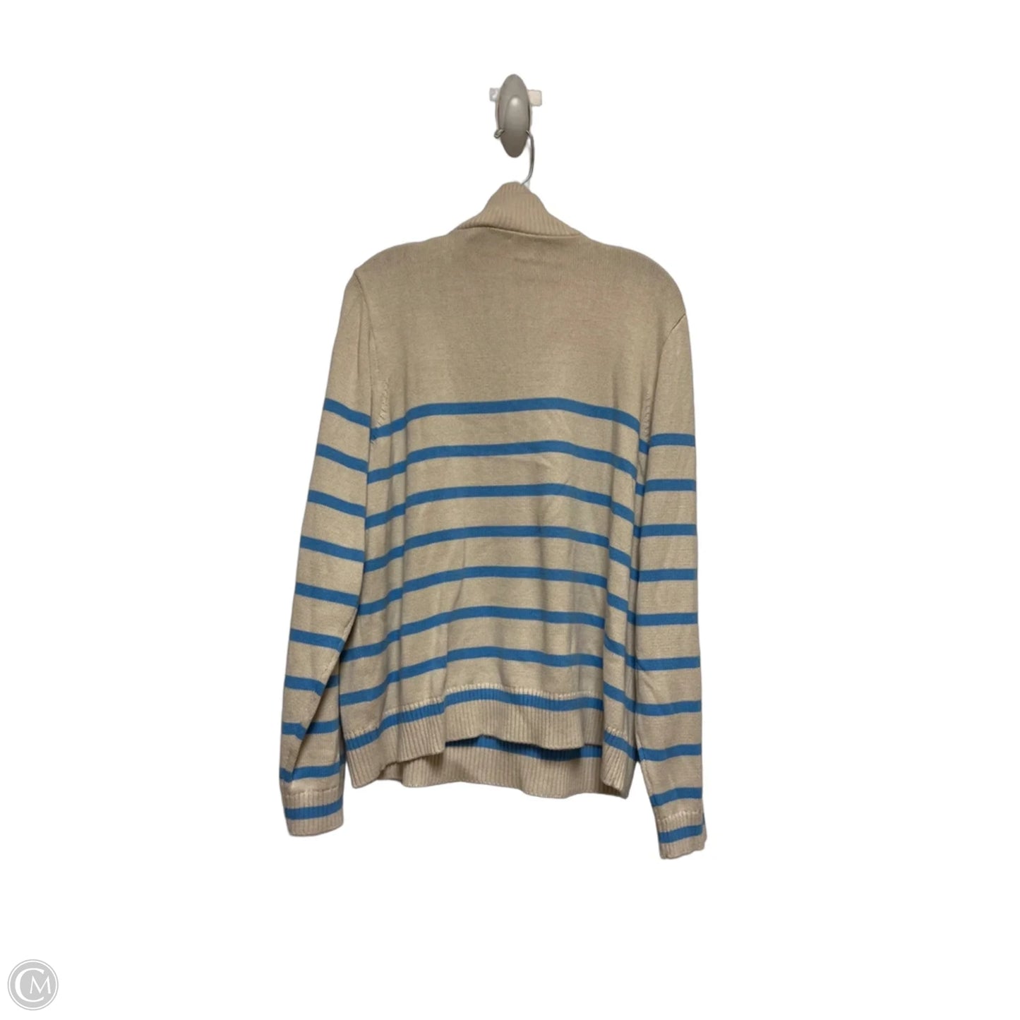Sweater By J. Crew In Blue & Cream, Size: 2x