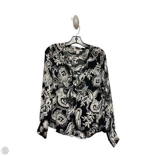 Top Long Sleeve By White House Black Market In Black & White, Size: S