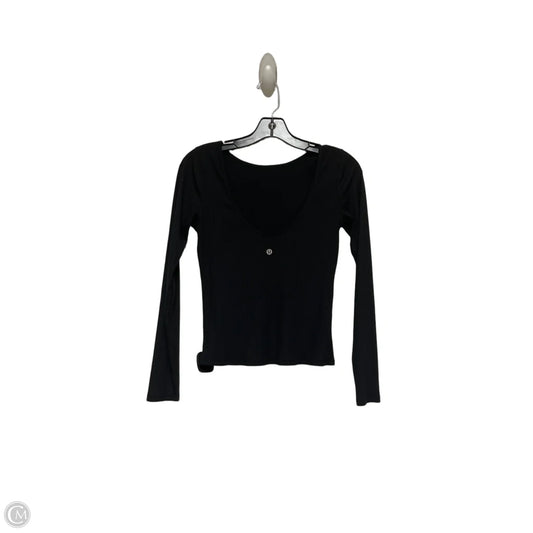 Athletic Top Long Sleeve Crewneck By Lululemon In Black, Size: S