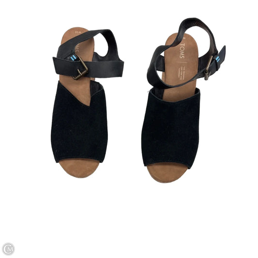 Sandals Heels Wedge By Toms In Black, Size: 10