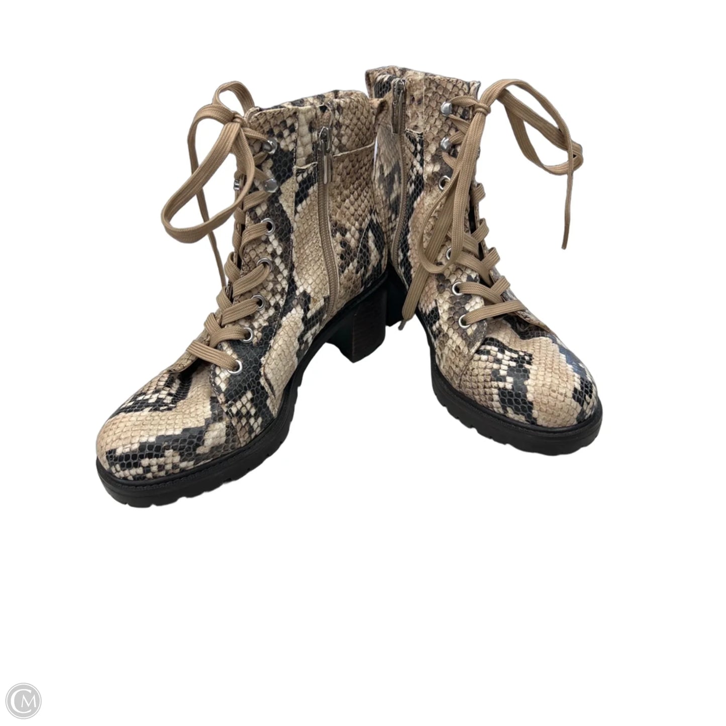 Boots Ankle Heels By Vince Camuto In Snakeskin Print, Size: 6.5