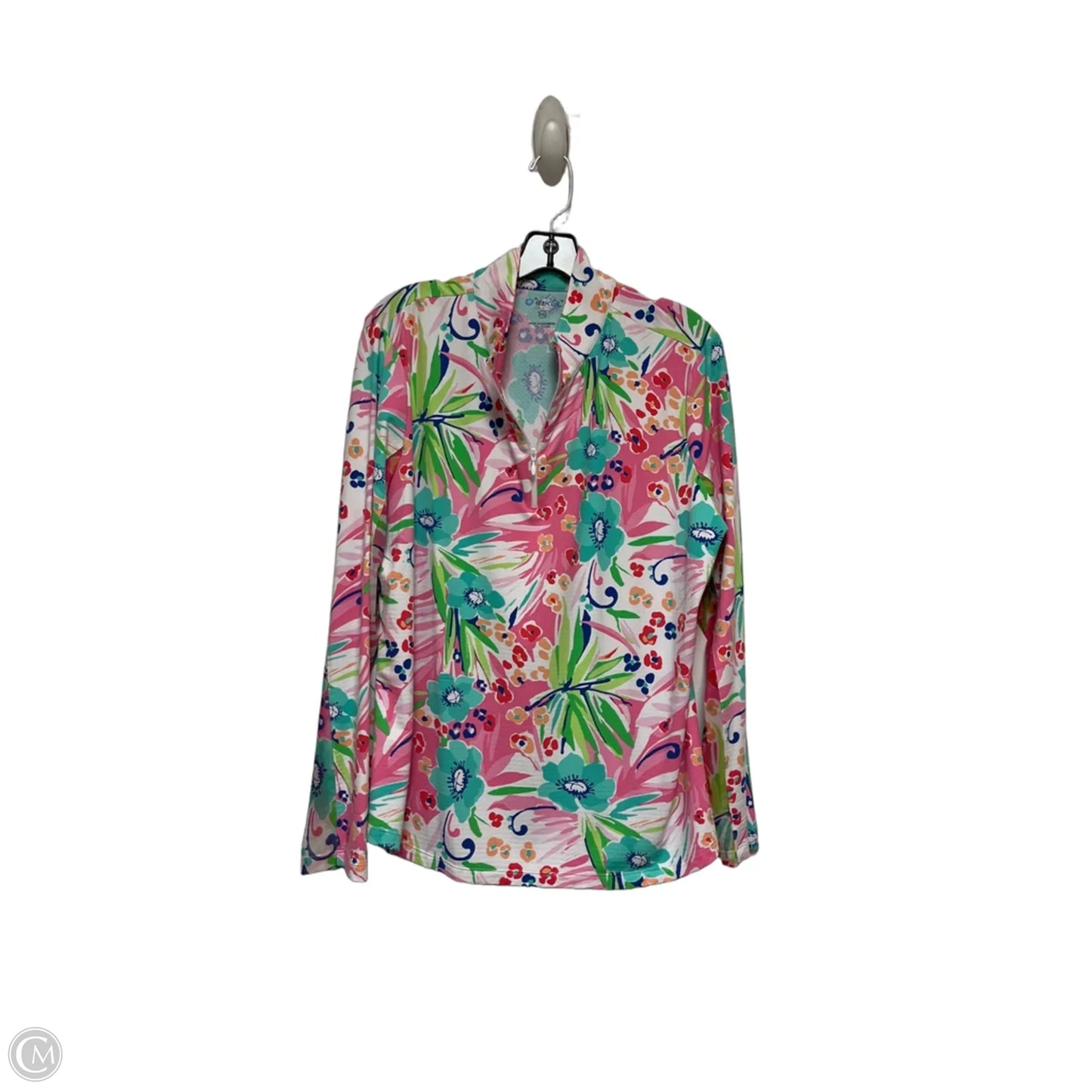 Athletic Top Long Sleeve Crewneck By Ibkul In Floral Print, Size: Xxl