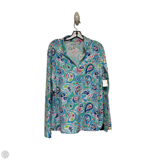 Athletic Top Long Sleeve Crewneck By Ibkul In Paisley Print, Size: Xxl