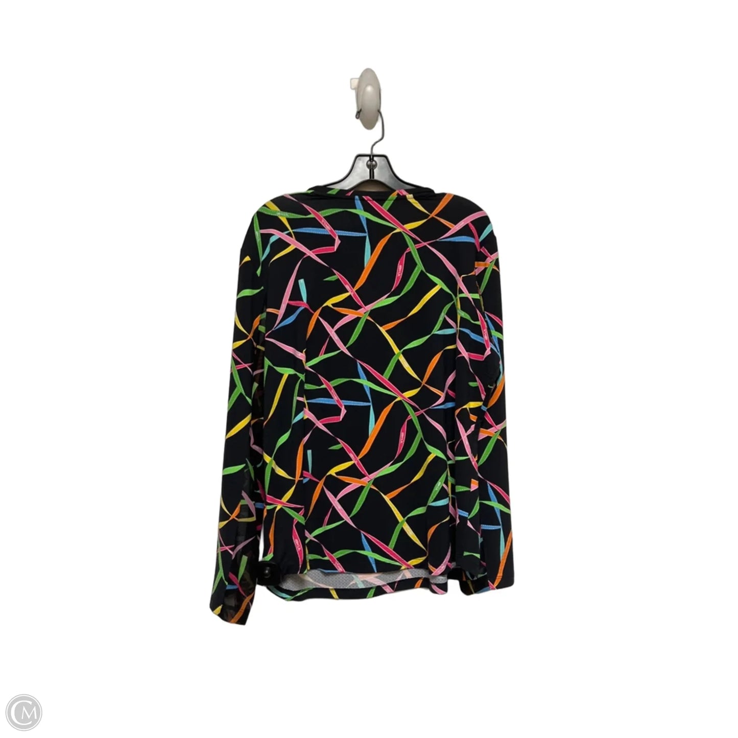 Athletic Top Long Sleeve Crewneck By Ibkul In Black & Pink, Size: Xxl