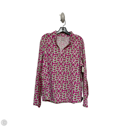 Athletic Top Long Sleeve Crewneck By Clothes Mentor In Green & Pink, Size: 2x