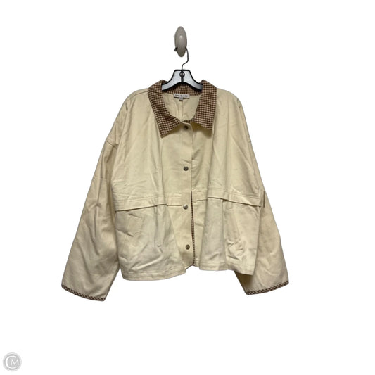 Jacket Denim By Clothes Mentor In Cream, Size: 3x