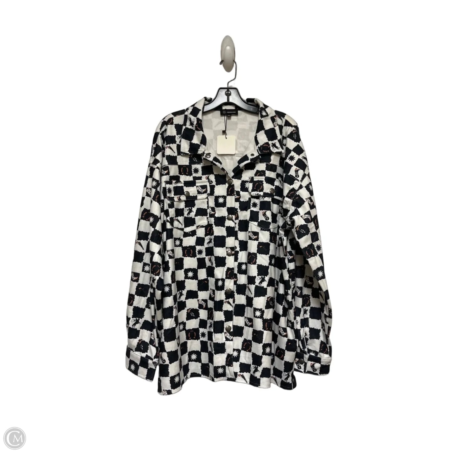 Jacket Shirt By Clothes Mentor In Checkered Pattern, Size: 3x