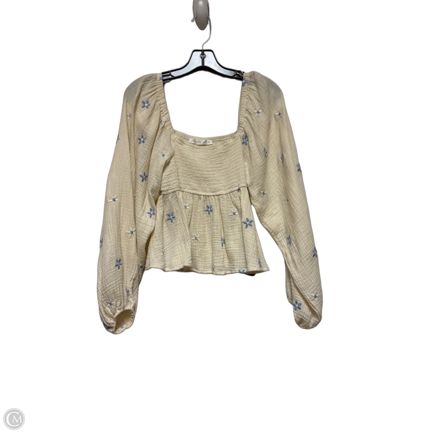 Top Long Sleeve By Altard State In Blue & Cream, Size: S