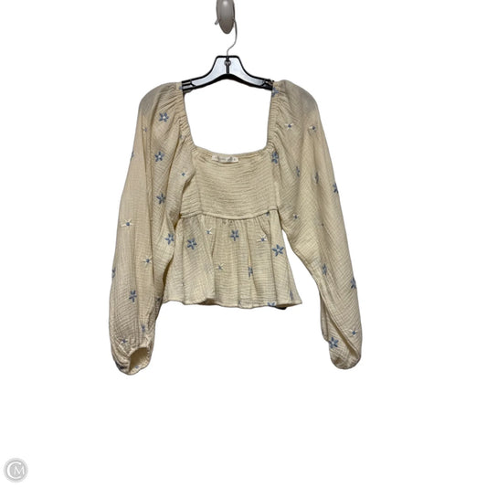 Top Long Sleeve By Altard State In Blue & Cream, Size: S