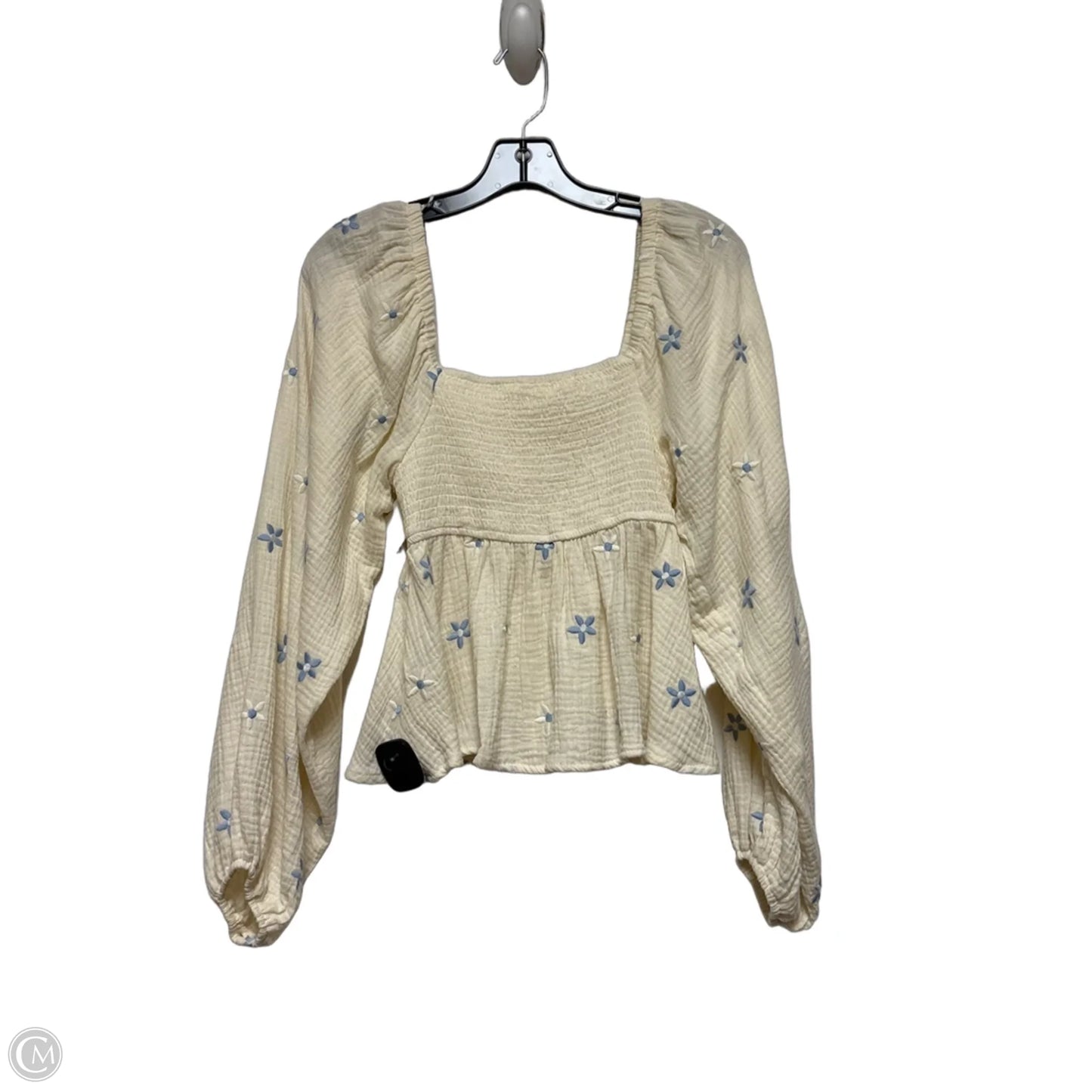 Top Long Sleeve By Altard State In Blue & Cream, Size: S