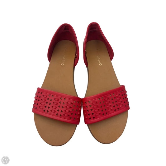 Sandals Flats By Andiamo In Red, Size: 7
