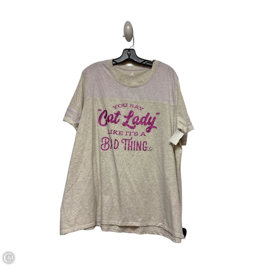 Top Short Sleeve Basic By Disney Store In Pink & Tan, Size: 2x