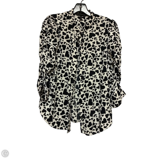 Top Long Sleeve By White House Black Market In Black & White, Size: M