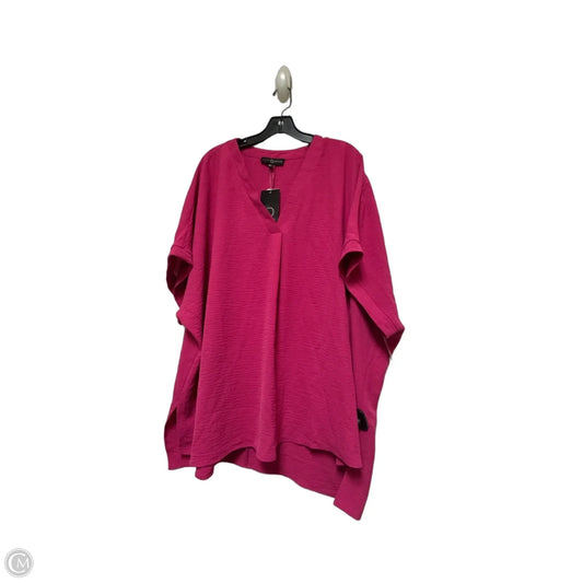 Top Short Sleeve By Fred David In Pink, Size: 3x