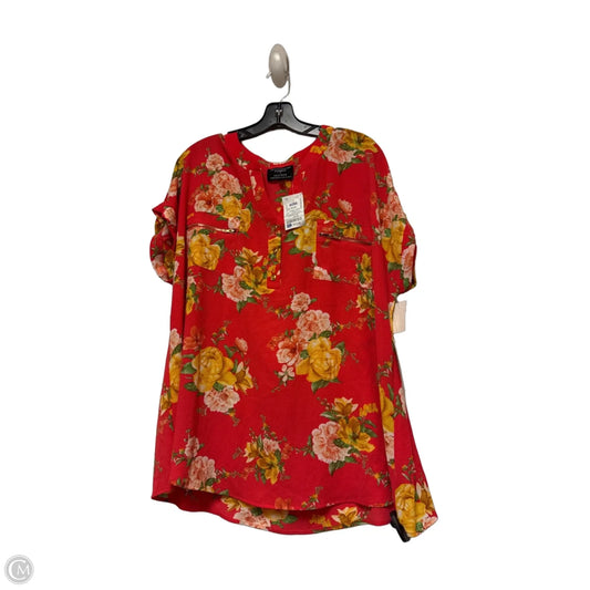 Top Short Sleeve By Flower & Feather In Floral Print, Size: 3x