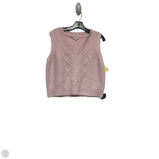 Vest Sweater By Clothes Mentor In Pink, Size: L