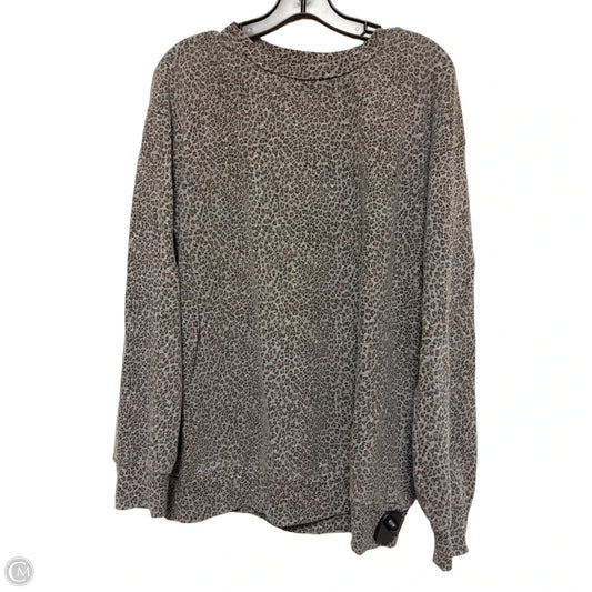 Sweatshirt Crewneck By T.la In Leopard Print, Size: S
