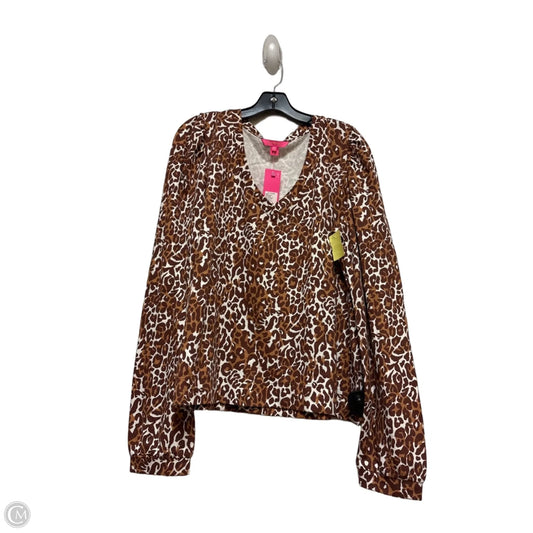 Top Long Sleeve Designer By Lilly Pulitzer In Leopard Print, Size: Xl