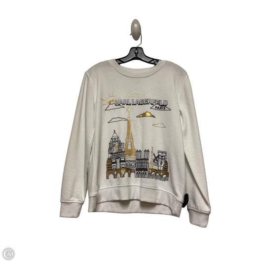 Top Long Sleeve Designer By Karl Lagerfeld In Gold & White, Size: Xs