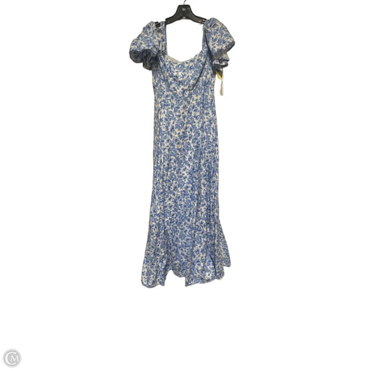 Dress Casual Maxi By Aqua In Blue & White, Size: M