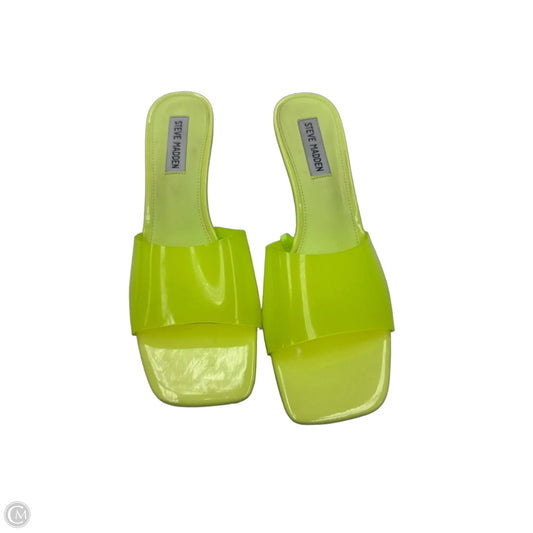 Sandals Heels Kitten By Steve Madden In Yellow, Size: 11