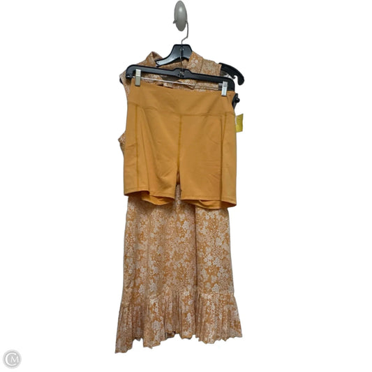 Athletic Dress By Laura Ashley In White & Yellow, Size: M