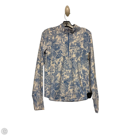 Athletic Top Long Sleeve Collar By Laura Ashley In Floral Print, Size: M