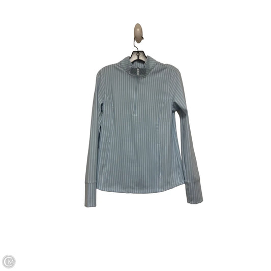 Athletic Top Long Sleeve Collar By Laura Ashley In Striped Pattern, Size: M