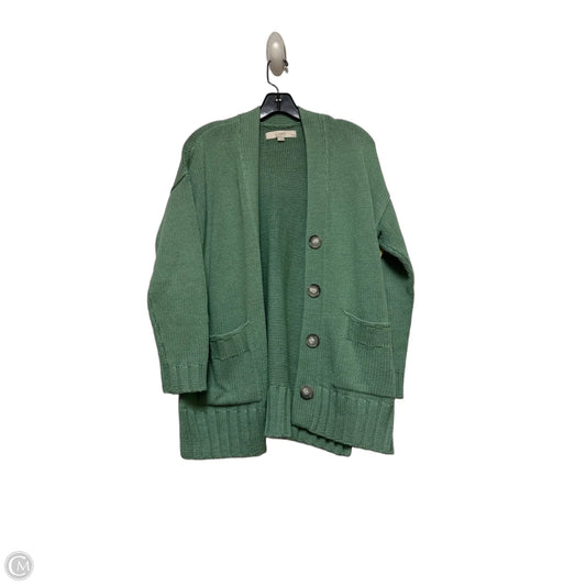 Sweater Cardigan By Loft In Green, Size: S
