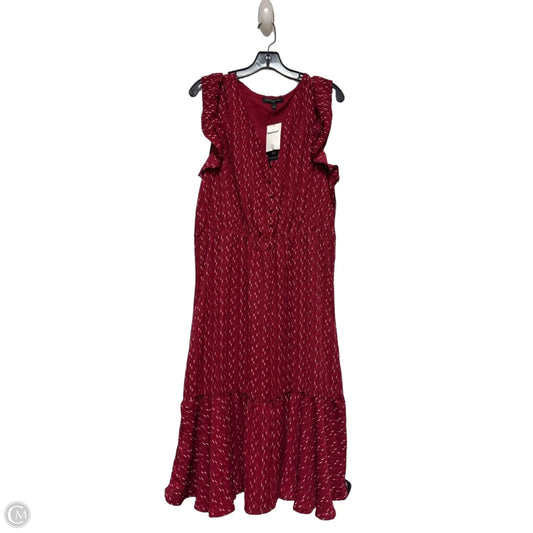 Dress Casual Midi By Banana Republic In Red, Size: Xl