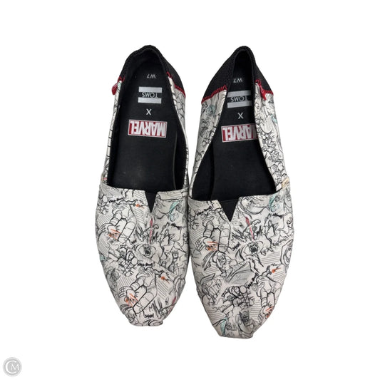 Shoes Flats By Toms In Black & White, Size: 7