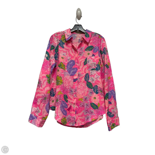 Top Long Sleeve Designer By Lilly Pulitzer In Floral Print, Size: M