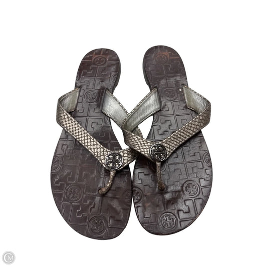 Sandals Designer By Tory Burch In Silver, Size: 8.5