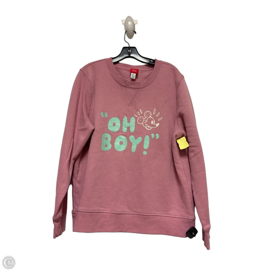 Sweatshirt Crewneck By Amazon Essentials In Pink, Size: L